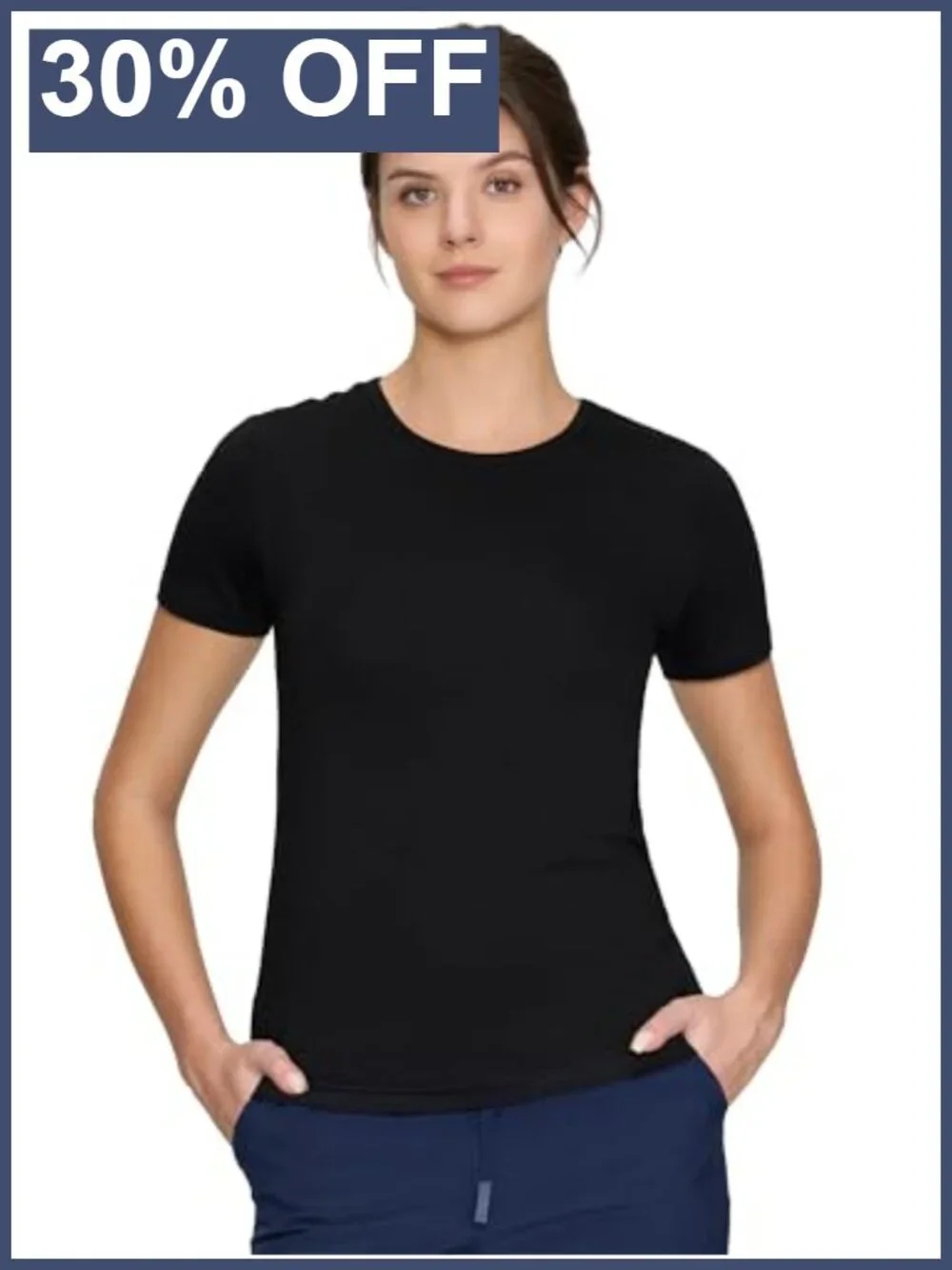 Women's Underscrub Short Sleeve Crew Neck Slim Fit Medical Scrub Tee